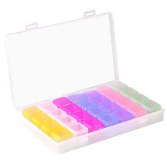 Fako Bijoux - 4x Diamond Painting Opbergbox Met 28 Bakjes - Diamond Painting Opbergdoos - Sorteerdoos - 28 Vaks - Gekleurd - 4 Stuks