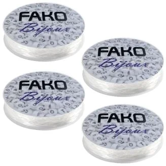 Fako Bijoux - 4 Rollen Elastisch Nylon Draad - Sieraden Maken - 0.6mm - 4x15 Meter - Transparant - 4 Stuks