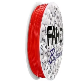 Fako Bijoux - Elastisch Nylon Draad - Sieraden Maken - 0.6mm - 9 Meter - Rood