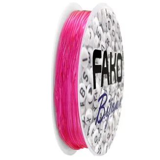 Fako Bijoux - Elastisch Nylon Draad - Sieraden Maken - 0.6mm - 9 Meter - Donkerroze