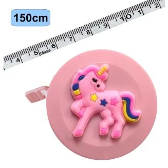 Fako Bijoux - Rolmaat Cartoon - Meetlint Lichaam - Meetband - Klussen Meetlint - Lintmeter - Hobby Meetlint - Uittrekbaar - 150cm - Roze - Eenhoorn