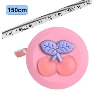 Fako Bijoux - Rolmaat Cartoon - Meetlint Lichaam - Meetband - Klussen Meetlint - Lintmeter - Hobby Meetlint - Uittrekbaar - 150cm - Roze - Kersen Blauw/Roze
