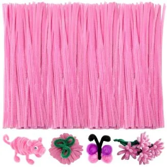 Fako Bijoux - 100 Roze Pijpenragers - Set van 100 Stuks Chenille Draden - Roze - 30 cm Lang - Knutselen - DIY - Hobby - Chenille Draad – Flexibele Pijpenragers - Kinderen en Volwassenen - 100 Stuks