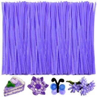 Fako Bijoux - 100 Paarse Pijpenragers - Set van 100 Stuks Chenille Draden - Paars - 30 cm Lang - Knutselen - DIY - Hobby - Chenille Draad – Flexibele Pijpenragers - Kinderen en Volwassenen - 100 Stuks