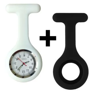 Fako - Verpleegstershorloge - Siliconen Duo - Zwart Wit