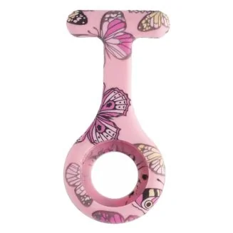 Fako - Verpleegstershorloge - Siliconen Hoesje Print - Vlinder Roze