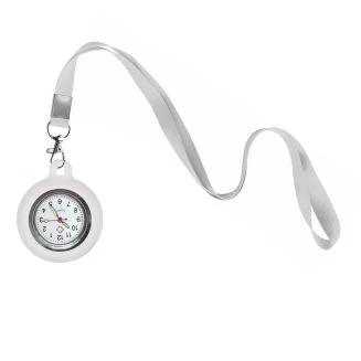 Fako - Verpleegstershorloge Met Keycord - Ketting - 90cm - Wit