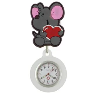 Fako - Verpleegstershorloge - 3D Roller - Muis Met Hart