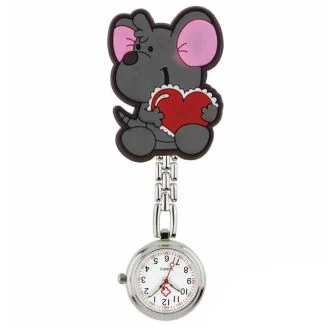 Fako - Verpleegstershorloge - 3D Ketting - Muis Met Hart