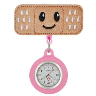 Fako - Verpleegstershorloge - Roller Pleister - Emoji Smile - Roze