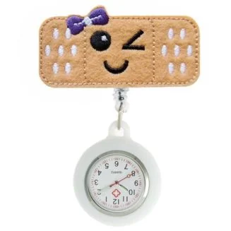 Fako - Verpleegstershorloge - Roller Pleister - Emoji Strikje Paars - Wit