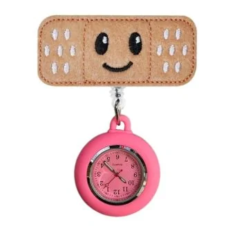 Fako - Verpleegstershorloge - Roller Pleister - Emoji Smile - Soft Roze