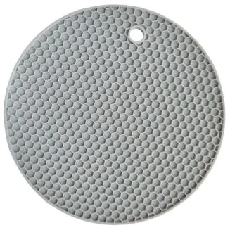 Fako - Pannenonderzetter Hittebestendig - Onderzetter Voor Pannen - Siliconen Mat - Potopener - Ø18cm - Rond - Lichtgrijs