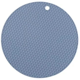 Fako - Pannenonderzetter Hittebestendig - Onderzetter Voor Pannen - Siliconen Mat - Potopener - Ø18cm - Rond - Blauw