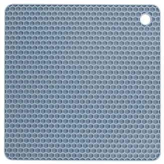 Fako - Pannenonderzetter Hittebestendig - Onderzetter Voor Pannen - Siliconen Mat - Potopener - 18x18cm - Vierkant - Blauw