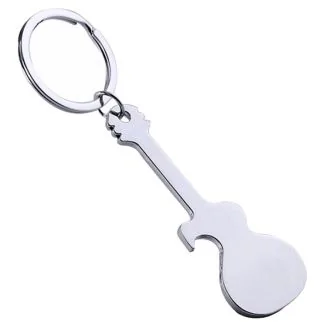 Fako Bijoux - Sleutelhanger Flesopener - Gitaar - Zilverkleurig