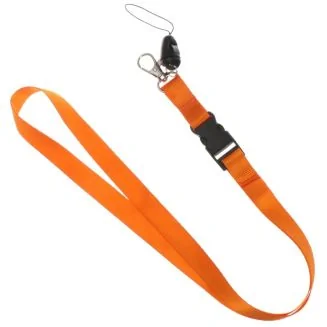Fako Bijoux - Keycord - Lanyard - Sleutelkoord - Badgehouder - 51cm - 20mm - Oranje