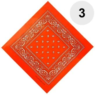 Fako Fashion - Bandana - Hoofddoek - Mondbescherming - Zakdoek - Paisley - Donker Oranje - 3 Stuks