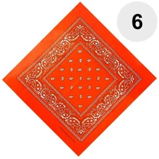 Fako Fashion - Bandana - Hoofddoek - Mondbescherming - Zakdoek - Paisley - Donker Oranje - 6 Stuks