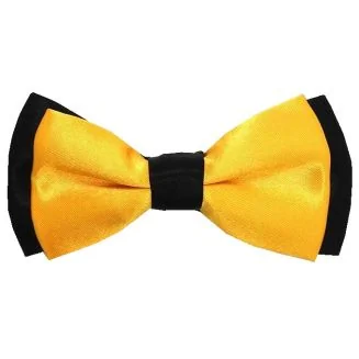 Fako Fashion - Kinder Vlinderstrik - Vlinderdas - Duo Tone - 10cm - Goudgeel