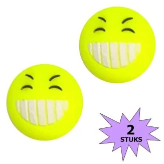 Fako Bijoux - Tennisdemper - Emoji - Happy - 2 Stuks