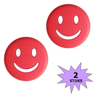 Fako Bijoux - Tennisdemper - Emoji - Smile Rood - 2 Stuks