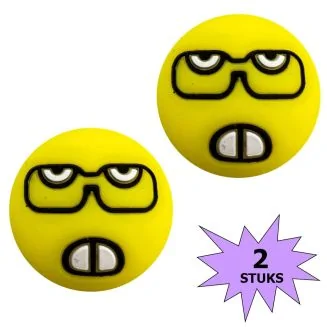 Fako Bijoux - Tennisdemper - Emoji - Nerd - 2 Stuks