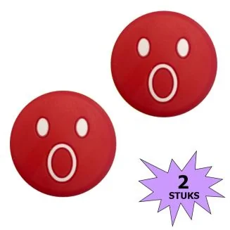 Fako Bijoux - Tennisdemper - Emoji - Verbaasd Rood - 2 Stuks