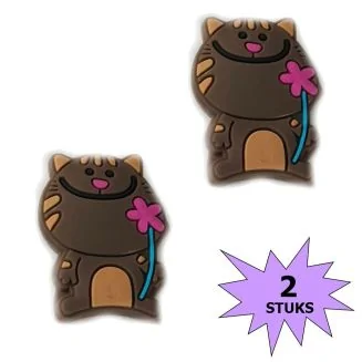 Fako Bijoux - Tennisdemper - Poes - Bruin - 2 Stuks
