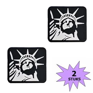 Fako Bijoux - Tennisdemper - Miss Liberty - Vrijheidsbeeld - USA - Zwart - 2 Stuks