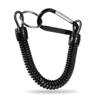 Fako Bijoux - Uittrekbare Sleutelhanger Spiraal Medium - Uittrekbaar - Verend - 22.5cm - Zwart