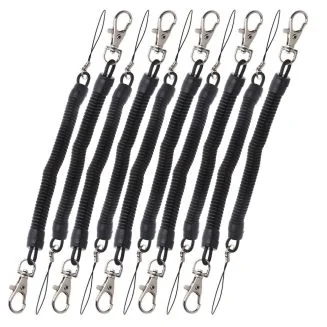 Fako Bijoux - Uittrekbare Sleutelhanger Spiraal - Uittrekbaar - Verend - 23cm - 10 Stuks