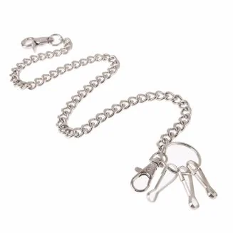 Fako Bijoux - Sleutelketting - Broekketting - Portemonnee Ketting - 62cm - Zilverkleurig