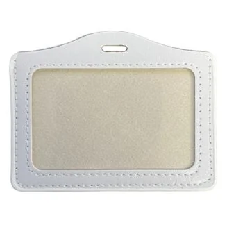 Fako Bijoux - Badgehouder - PU Leder - Horizontaal - Wit