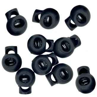 Fako Bijoux - 10x Koordstopper - Cord Lock - Enkel Gat - 17x22mm - 5.5x8.5mm Gat - Zwart - 10 Stuks