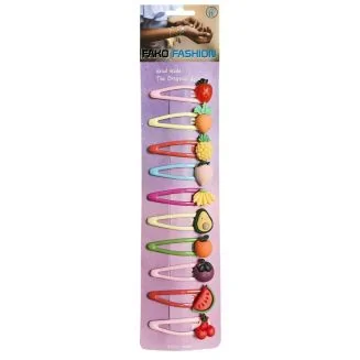 Fako Fashion - 10 Haarspeldjes Op Kaart - Haarclips Voor Meisjes - 10 Stuks - Bol Fruit