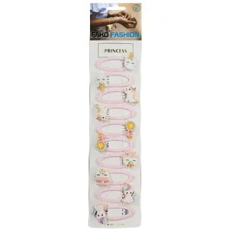 Fako Fashion - 10 Haarspeldjes Op Kaart - Haarclips Voor Meisjes - 10 Stuks - Eenhoorn - Mix