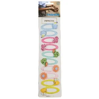 Fako Fashion - 10 Haarspeldjes Op Kaart - Haarclips Voor Meisjes - 10 Stuks - Dieren & Bloemetjes