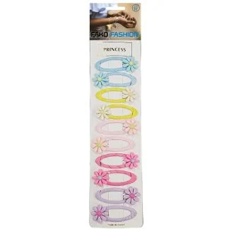 Fako Fashion - 10 Haarspeldjes Op Kaart - Haarclips Voor Meisjes - 10 Stuks - Bloemetjes - Pastel