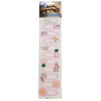 Fako Fashion - 10 Haarspeldjes Op Kaart - Haarclips Voor Meisjes - 10 Stuks - Happy - Mix