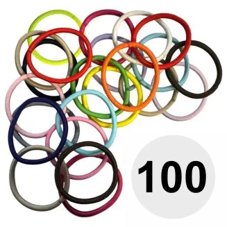 Fako Fashion - Haarelastiekjes - Ø 45mm - 4mm Dik - 100 Stuks - Mix