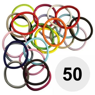 Fako Fashion - Haarelastiekjes - Ø 45mm - 4mm Dik - 50 Stuks - Mix