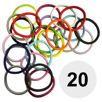 Fako Fashion - Haarelastiekjes - Ø 45mm - 4mm Dik - 20 Stuks - Mix