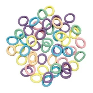Fako Fashion - Haarelastiekjes Soft - Ø 23mm - 5mm Dik - 50 Stuks - Pastel Mix