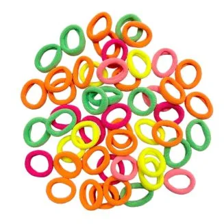 Fako Fashion - Haarelastiekjes Soft - Ø 23mm - 5mm Dik - 50 Stuks - Neon Mix