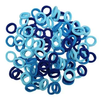 Fako Fashion - Haarelastiekjes Soft - Ø 23mm - 5mm Dik - 100 Stuks - Blauw Mix