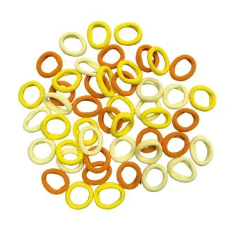 Fako Fashion - Haarelastiekjes Soft - Ø 23mm - 5mm Dik - 50 Stuks - Geel Mix