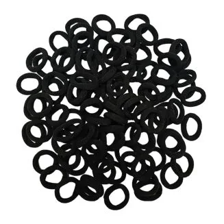 Fako Fashion - Haarelastiekjes Soft - Ø 23mm - 5mm Dik - 100 Stuks - Zwart