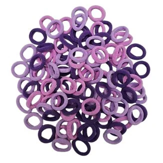 Fako Fashion - Haarelastiekjes Soft - Ø 23mm - 5mm Dik - 100 Stuks - Paars Mix