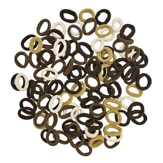 Fako Fashion - Haarelastiekjes Soft - Ø 23mm - 5mm Dik - 100 Stuks - Bruin Mix